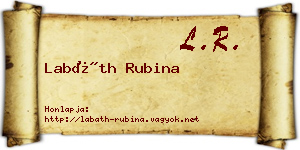 Labáth Rubina névjegykártya